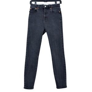 Zara Skinny Jeans Womens 6 Denim Faded Black High Rise Slim Fit